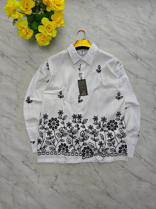Men's Full sleeve lenin  Bottom Embroidery Shirts single pcs @350 and Buy 3 pc combo @999 [New Design] (Copy)