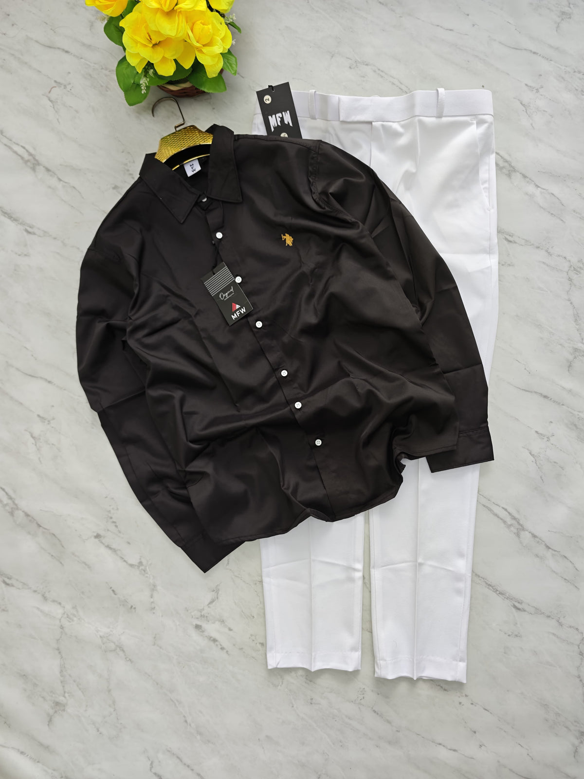2 in 1 combo MFW party wear shirts + Twill Fabric polo fit pant buy @600 rs only