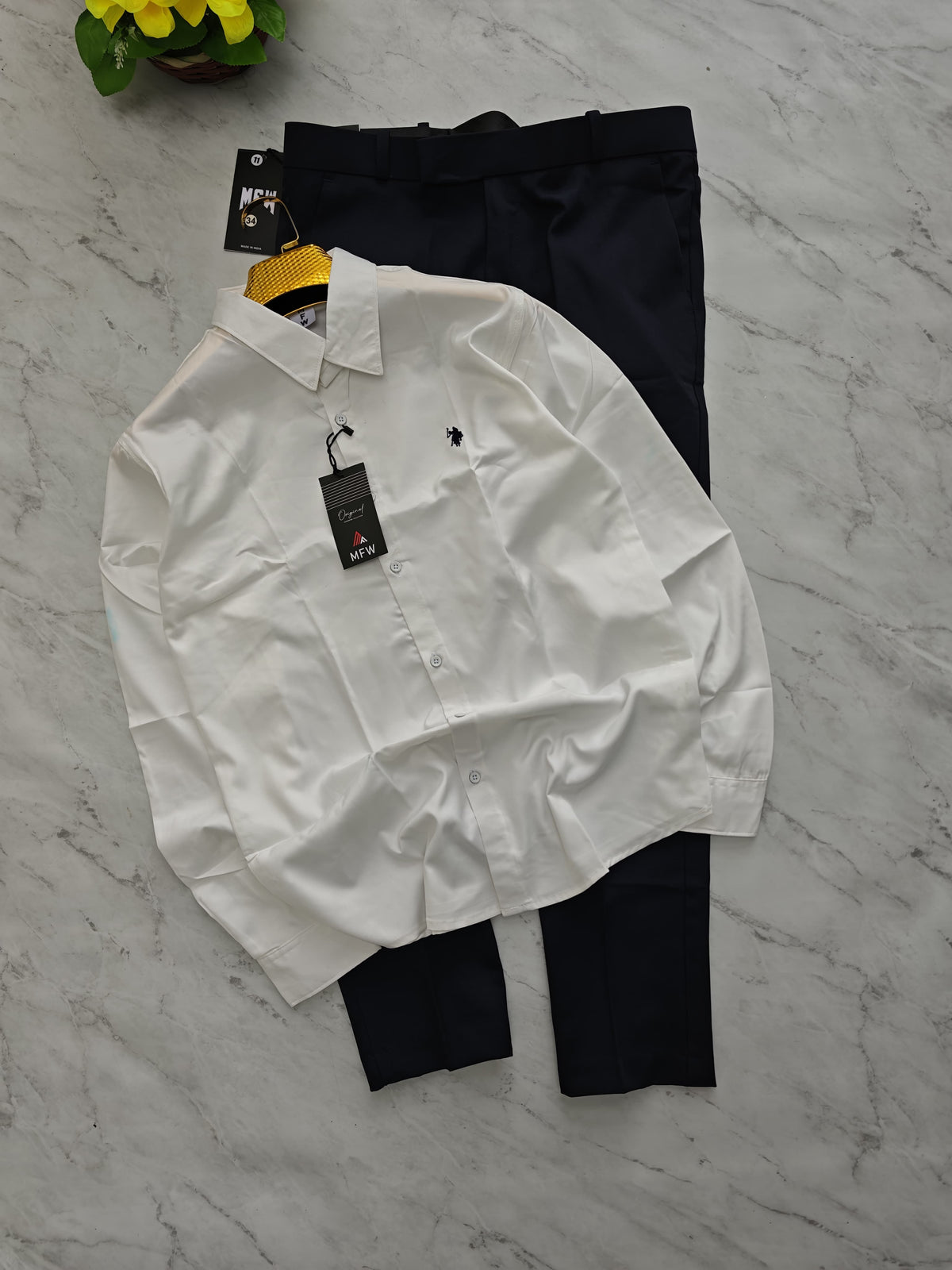 2 in 1 combo MFW party wear shirts + Twill Fabric polo fit pant buy @600 rs only