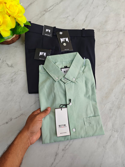 2 in 1 combo MFW plain shirts + Twill Fabric polo fit pants buy @550 rs only