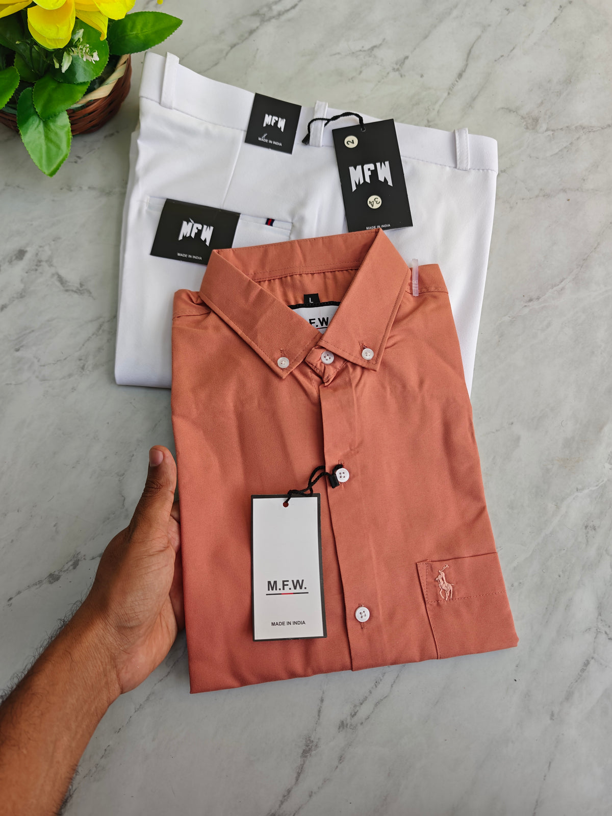 2 in 1 combo MFW plain shirts + Twill Fabric polo fit pants buy @550 rs only