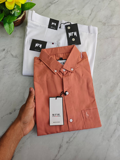 2 in 1 combo MFW plain shirts + Twill Fabric polo fit pants buy @550 rs only