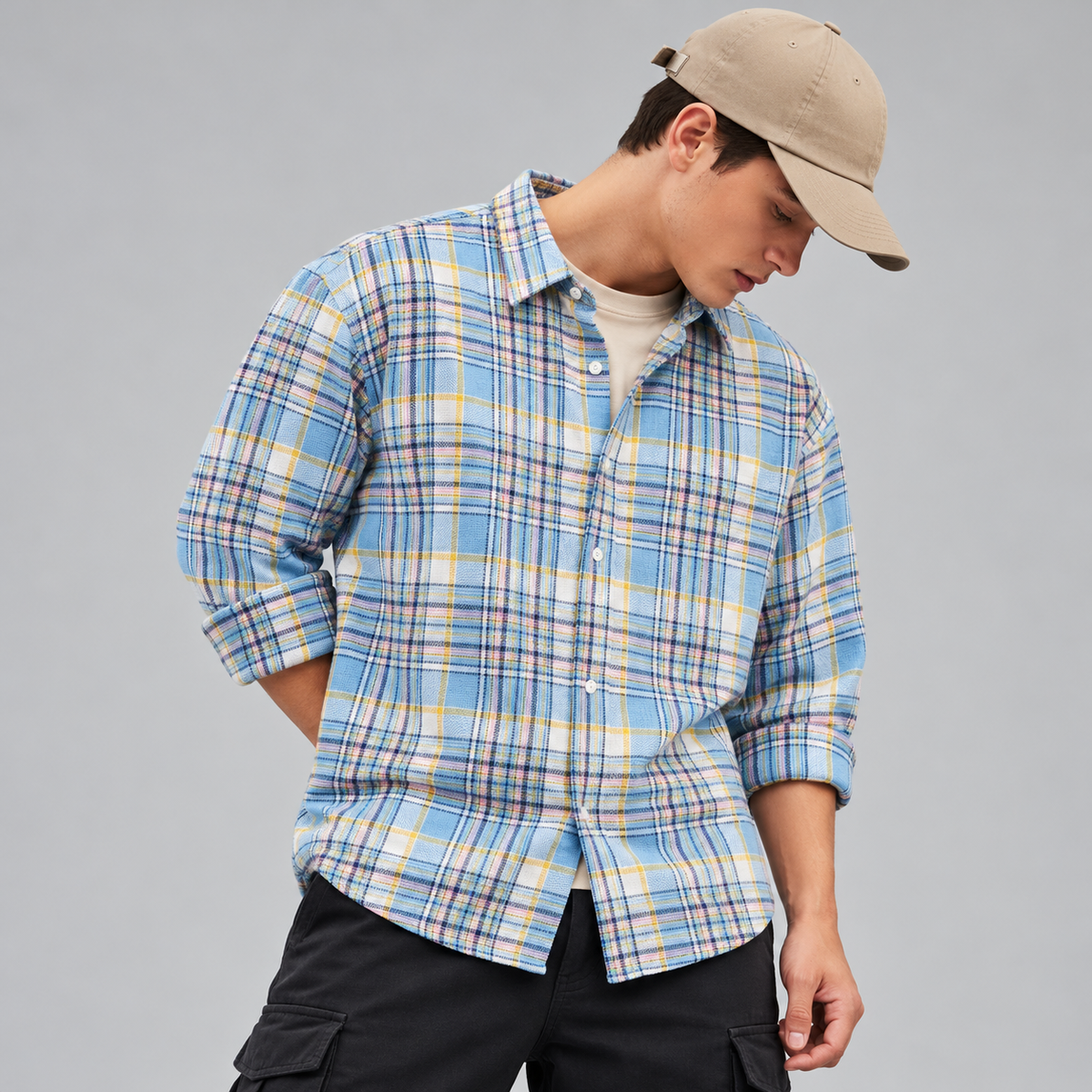 MFW full sleeve grindal fabric checked shirts Single pcs @299 and Buy 4 pcs combo @999