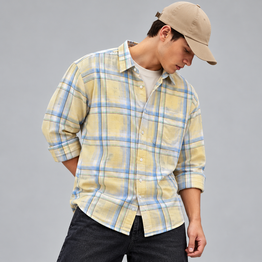 MFW full sleeve grindal fabric checked shirts Single pcs @299 and Buy 4 pcs combo @999