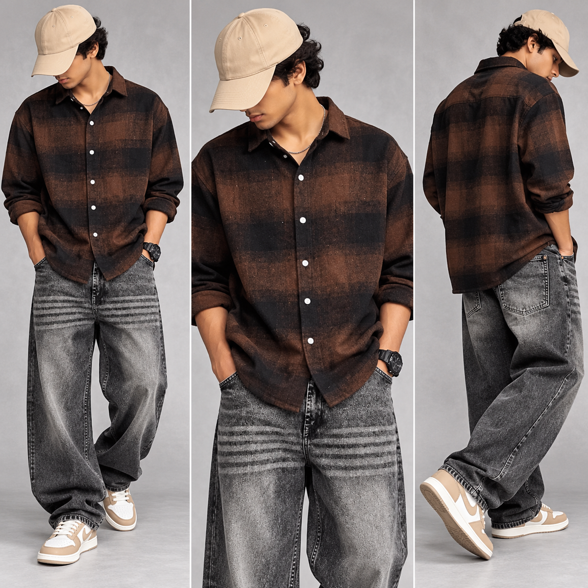 3 in 1 combo MFW brush cotton shirts + Mfw Whisker Super baggy jeans pant + shoe buy @999 only [M4-C5]