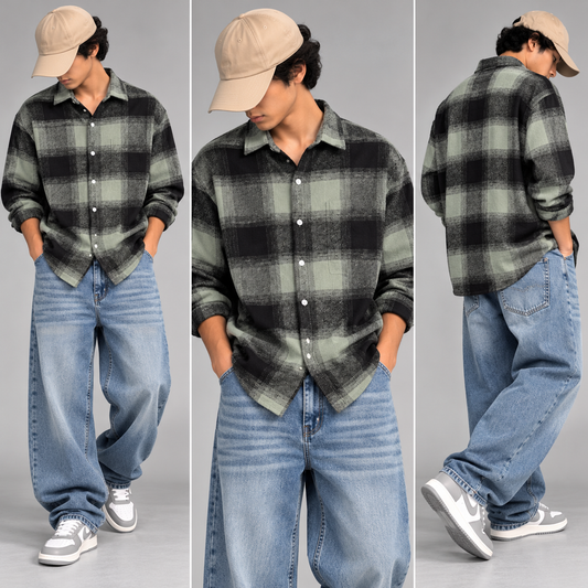 3 in 1 combo MFW brush cotton shirts + Mfw Whisker Super baggy jeans pant + shoe buy @999 only [M4-C2]