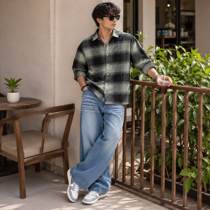 3 in 1 combo MFW brush cotton shirts + Mfw Whisker Super baggy jeans pant + shoe buy @999 only [M4-C2]