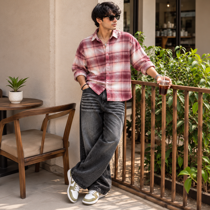 3 in 1 combo MFW brush cotton shirts + Mfw Whisker Super baggy jeans pant + shoe buy @999 only [M4-C1]