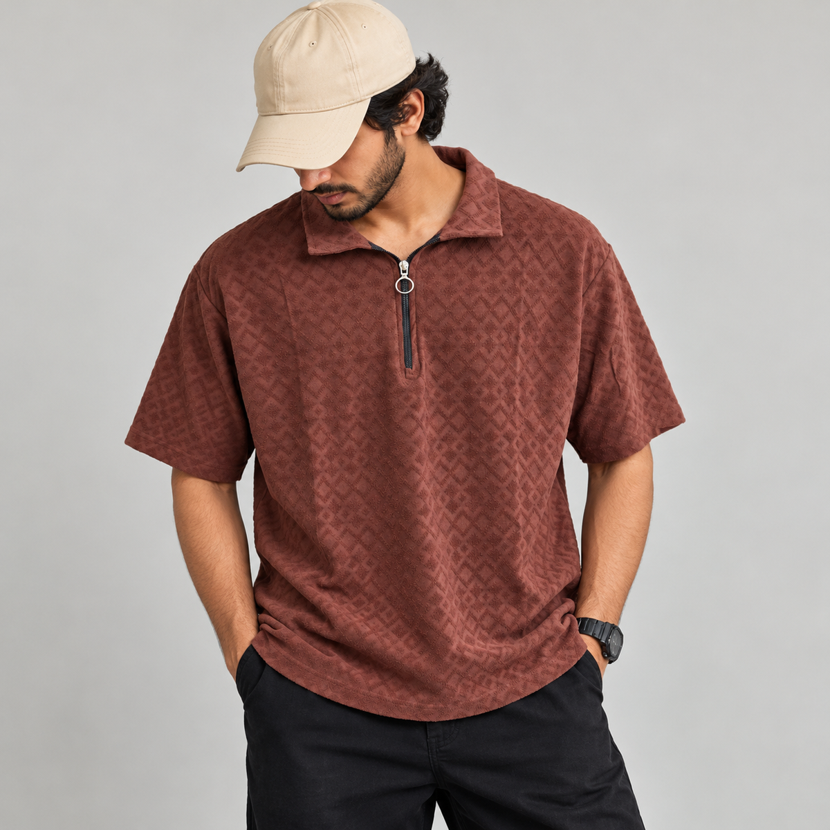 MFW drop shoulder Zipper Tshirt 1 pc @199 and 3 pcs @ 499