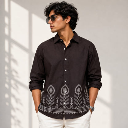 Men's Full sleeve Cotton Bottom Embroidery Shirts single pcs @350 and Buy 3 pc combo @999 (N2)