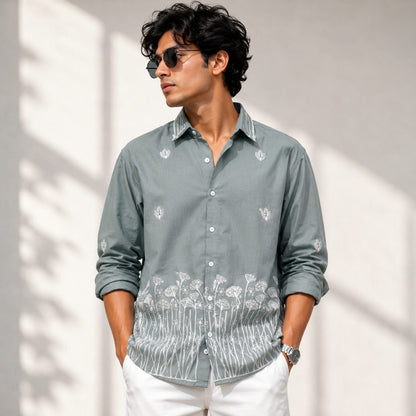 Men's Full sleeve Cotton Bottom Embroidery Shirts single pcs @350 and Buy 3 pc combo @999 (N2)