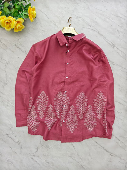 Men's Full sleeve Cotton Bottom Embroidery Shirts single pcs @350 and Buy 3 pc combo @999 (N2)