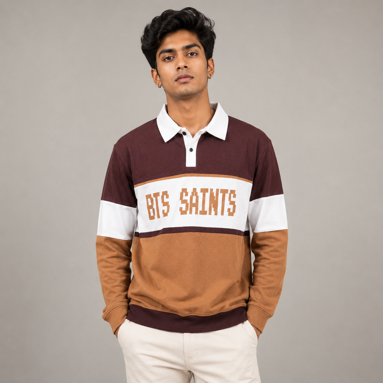 Men's korean Collar premium old money Zipper Full sleeve tshirts@249 (Fabric Reference – Please Read Description)