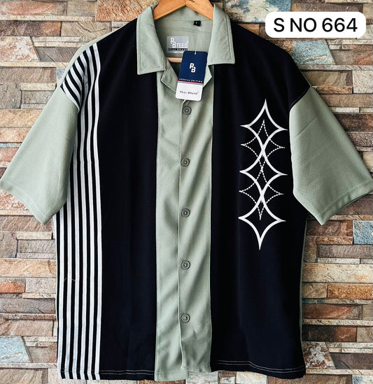 shirt cuban Collar Oversize Drop Shoulder Polo DesignerShirts Single pcs @249