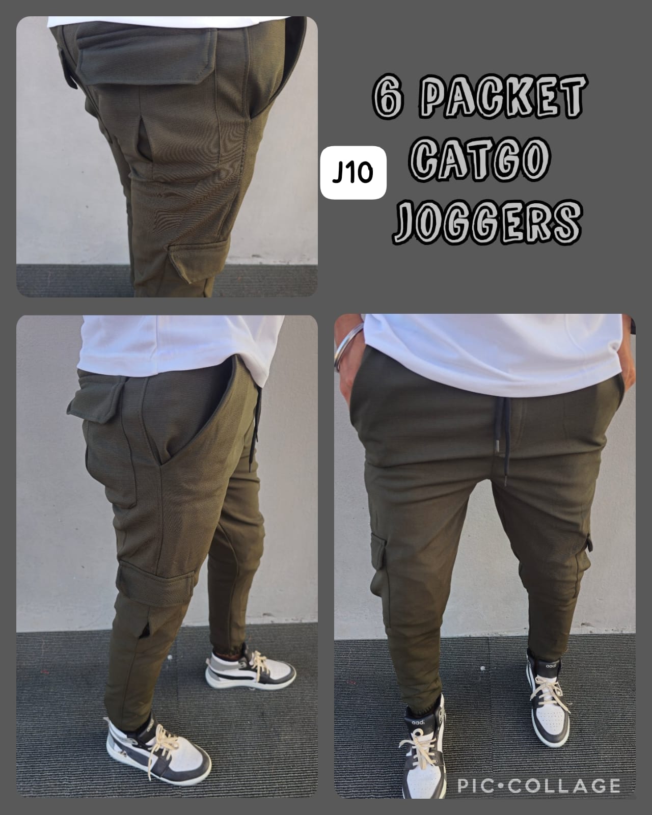 6 packet Lycra cargo joggers J10 @299