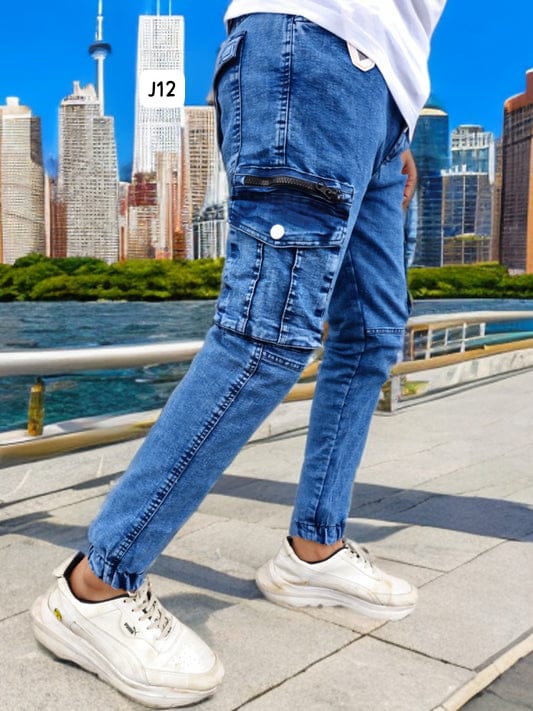 6 packet denim cargo joggers J12