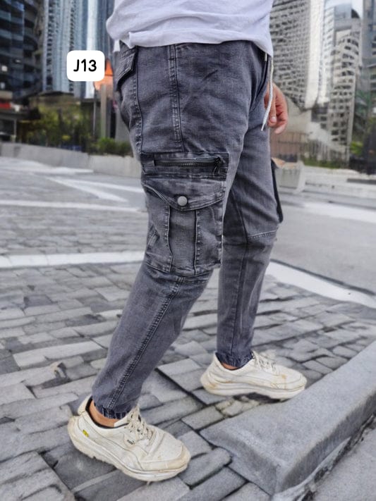 6 packet denim cargo joggers J13