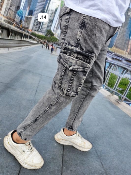 6 packet denim cargo joggers J14