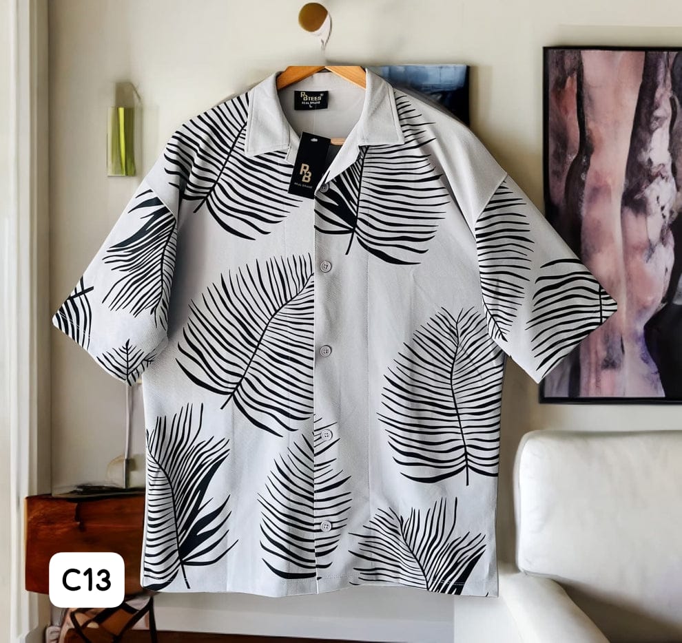 C13 Ash shirt cuban Collar Oversize Drop Shoulder Polo DesignerShirts Single pcs @249