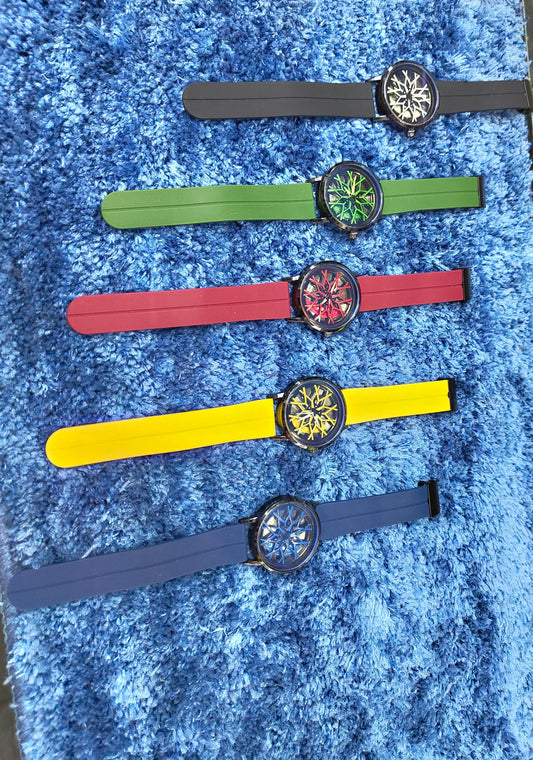 Trendy Spinning watches with silicon strap@300