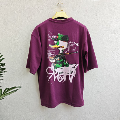 Round neck Front and back print drop shoulder Tshirt 1 pc @199 and 3 pcs @ 499 (slow design)