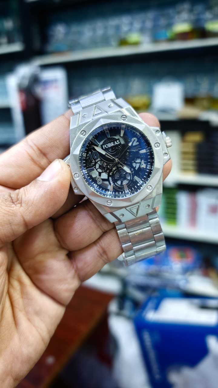 Men's Silver Chronograph Analog Watch