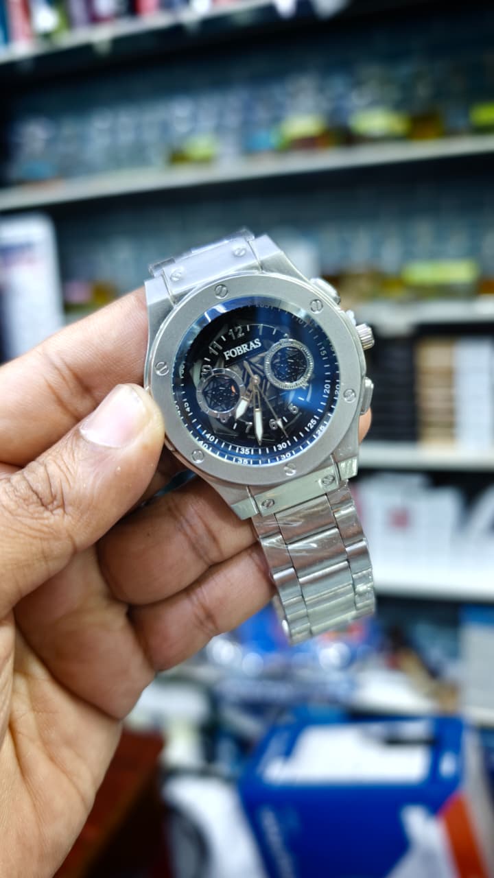 Men's Silver Chronograph Analog Watch