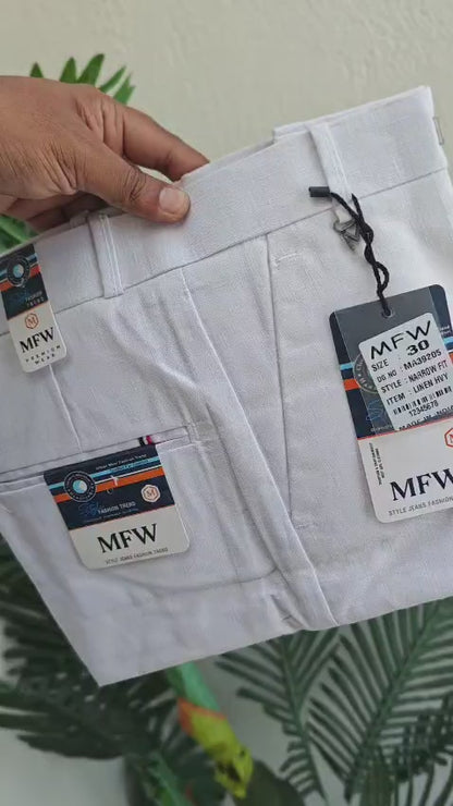 MFW white lenin polo fit pants Buy @350 rs only(Read description before ordering)