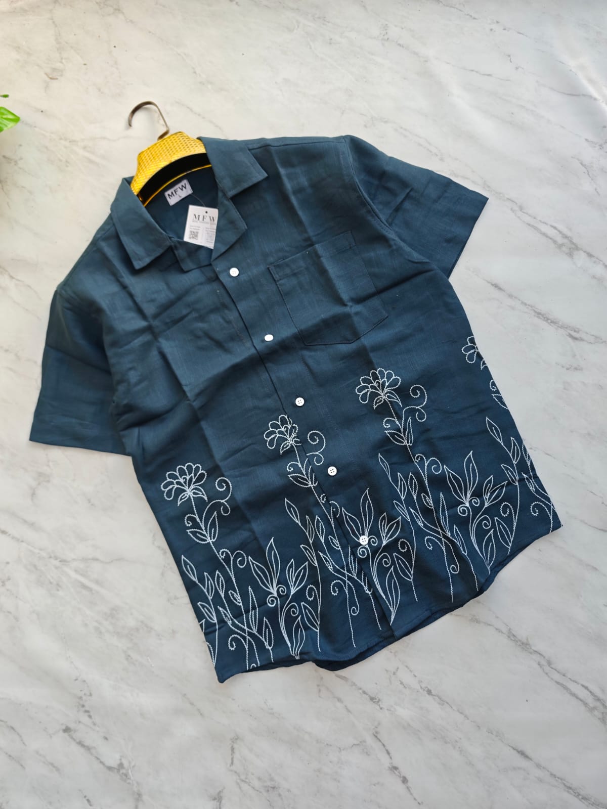 Cuban Collar Border print half sleeve shirts buy @250rs only