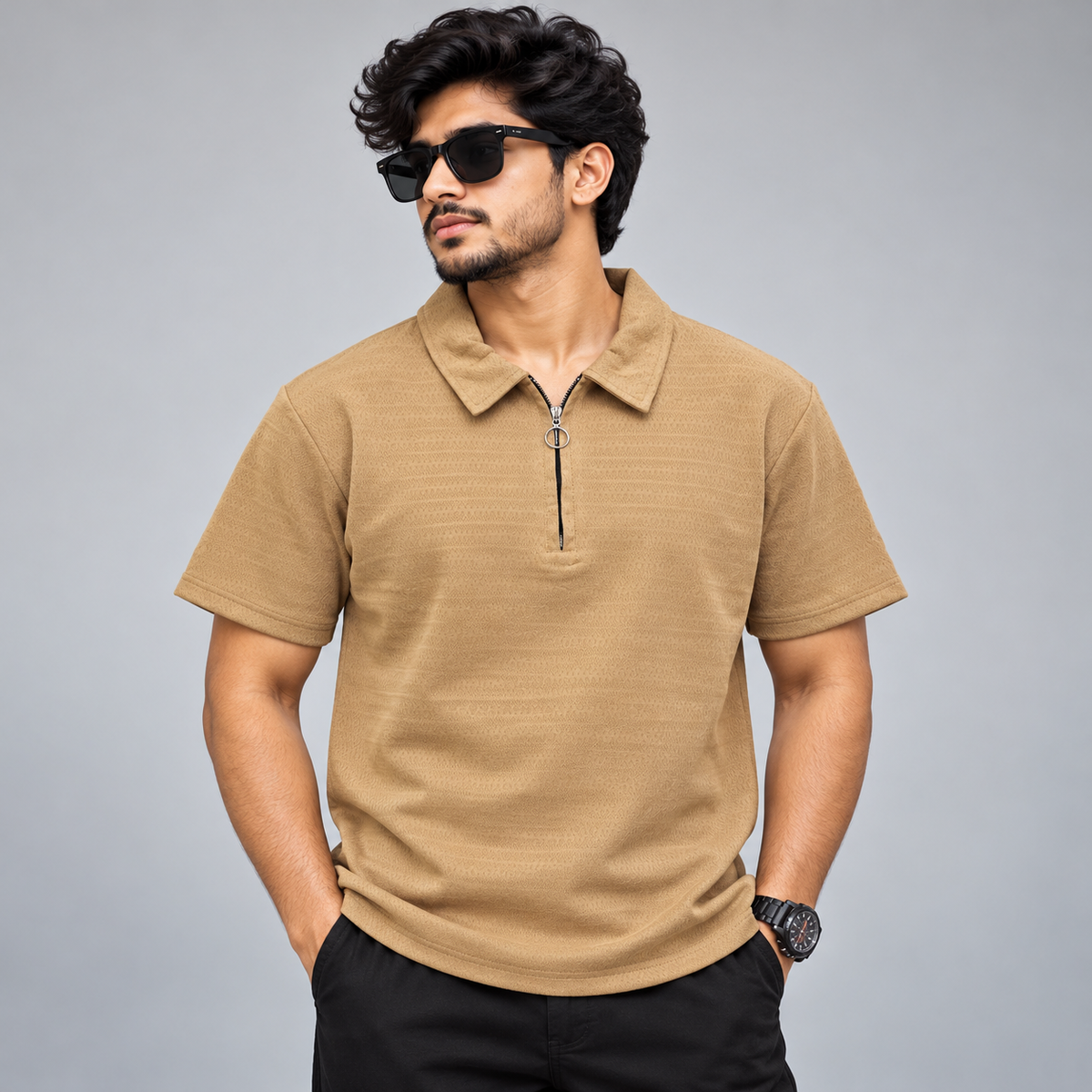 Mfw Half sleeve zipper Tshirt 1 pc @199 and 3 pcs @ 499[New]