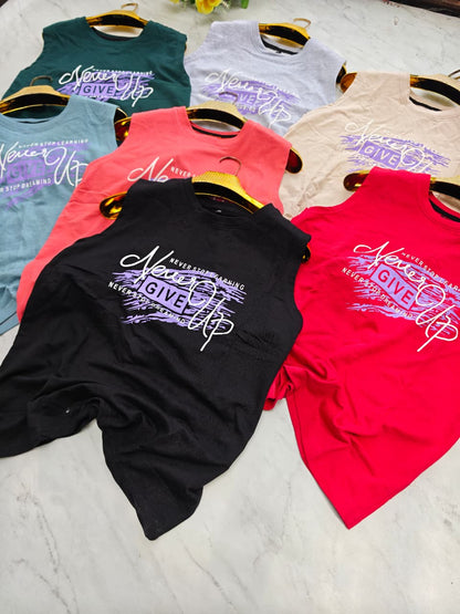 Random design Cotton Tank top sleeveless tshirt buy @150 rs only