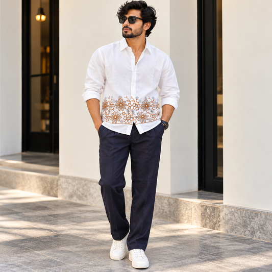 2 in 1 combo MFW lachka bottom embroidery shirts + lenin Gurkha polo fit pant buy @700 rs only
