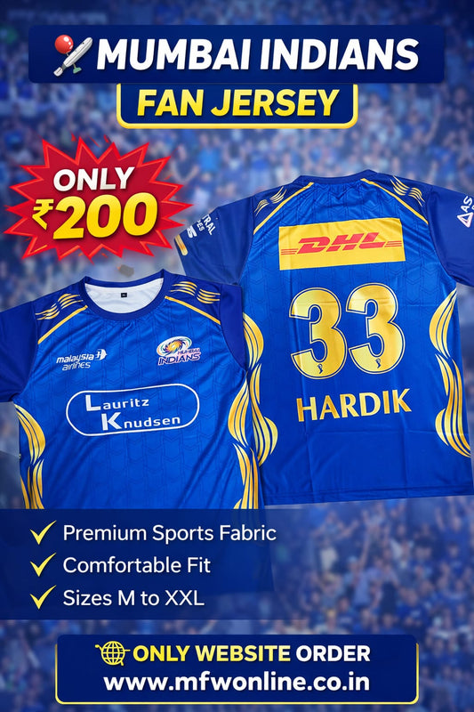 Round neck Half sleeve MI ipl jersey buy @200 rs only