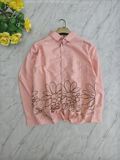 Men's Full sleeve Cotton Bottom Embroidery Shirts single pcs @350 and Buy 3 pc combo @999