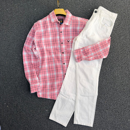 2 in 1 combo MFW waffle jute Shirts and plain mom fit jeans @600 only