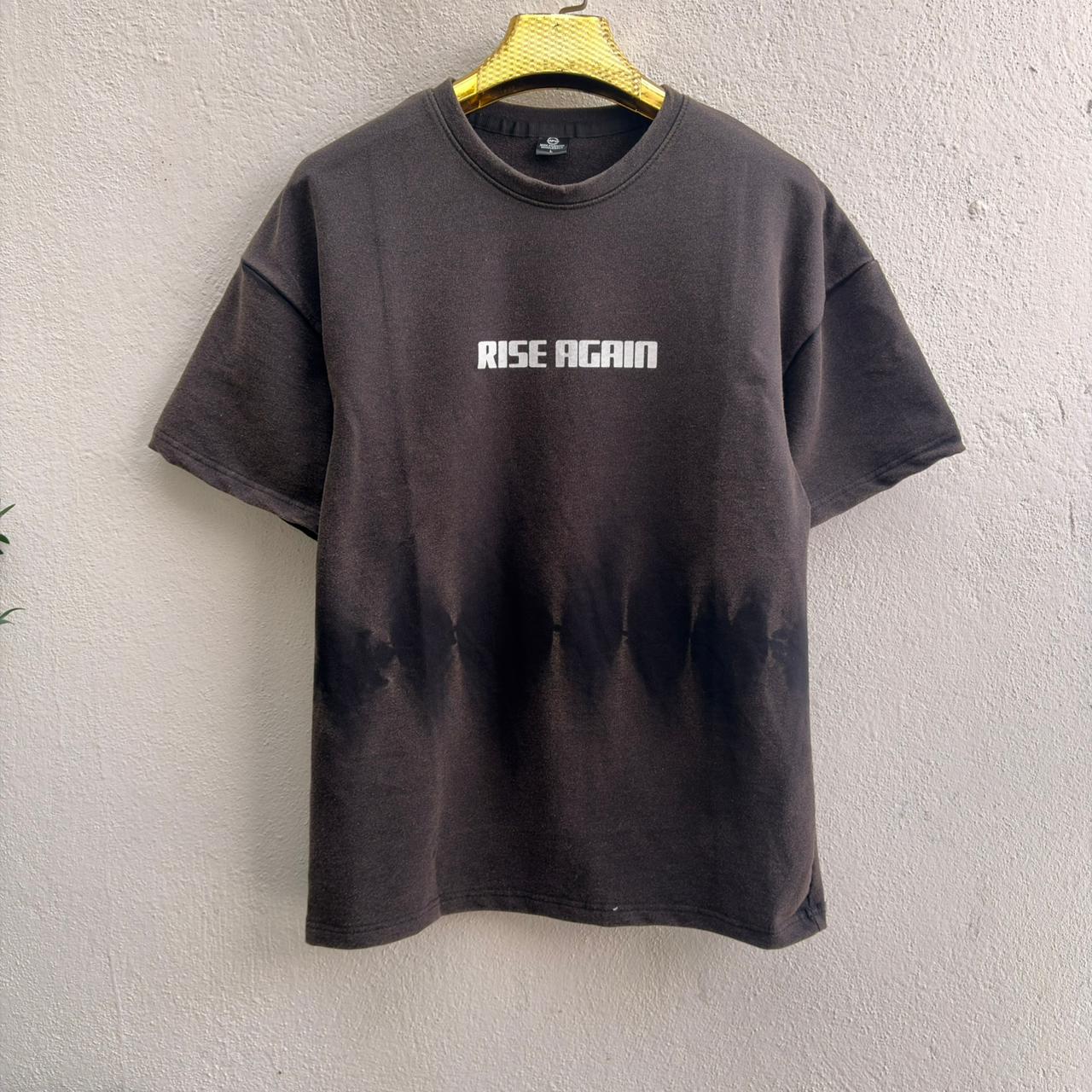 Acid wash Round neck Front and back print Drop shoulder Tshirt 1 pc @199 and 3 pcs @ 499(plain)