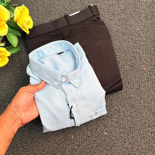 2 in 1 Combo  money type Lenin Shirts + Lenin polo fit pant buy @ combo @600