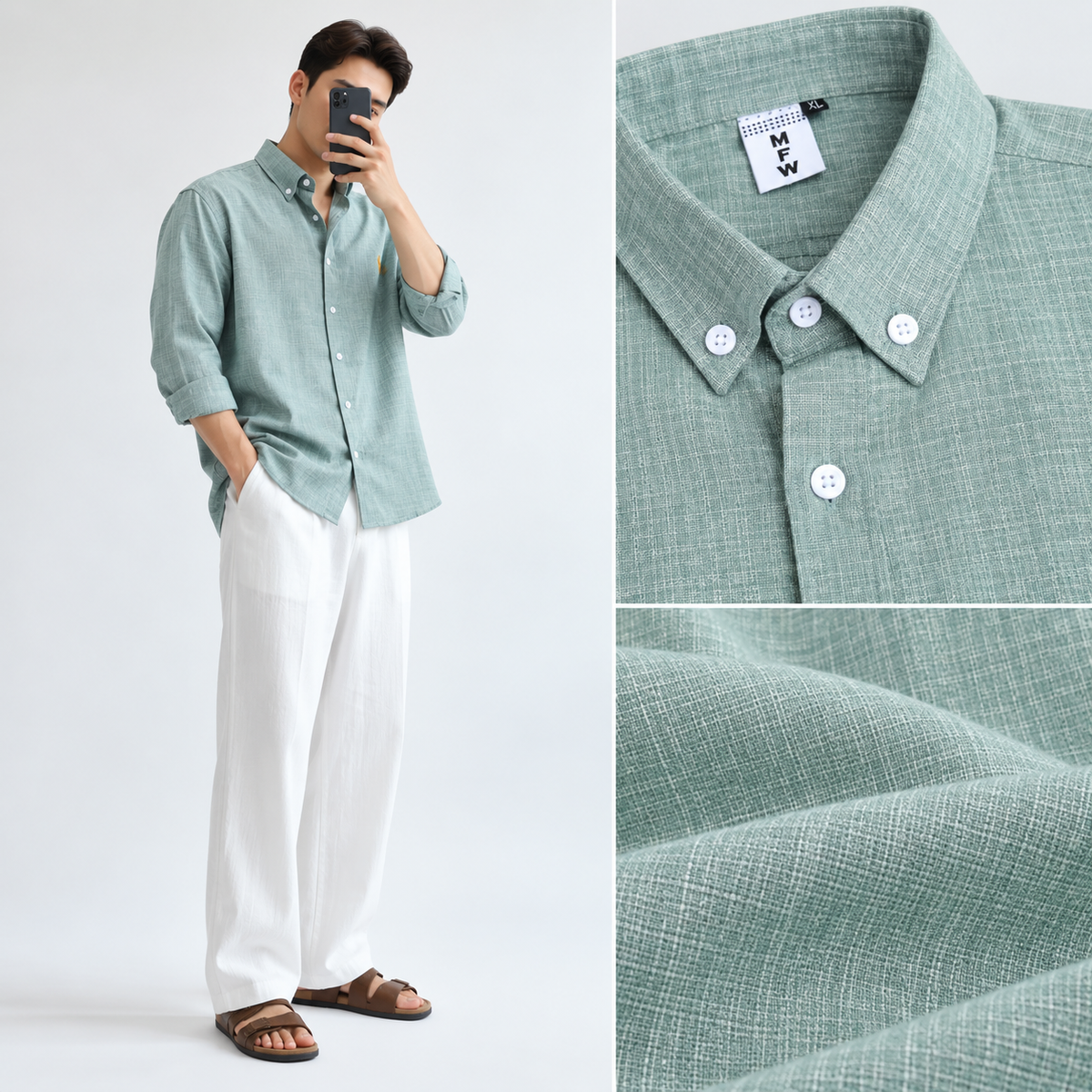 2 in 1 Combo MFW old money type korean lenin shirts + Lenin relax fit pant buy @600 rs only