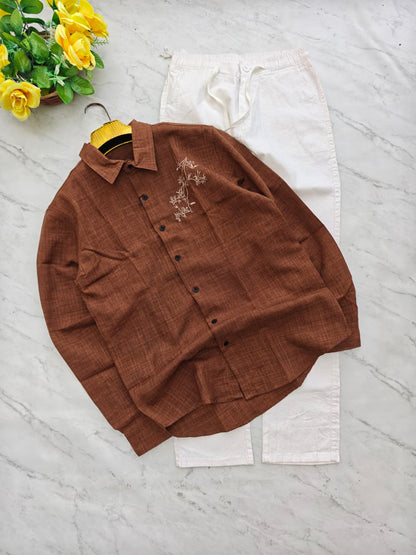 2 in 1 combo Lenin embroidery Work shirts + Lenin relax fit pant buy@600 rs only