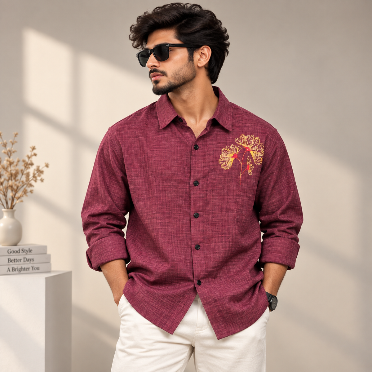 MFW Lenin embroidery work shirts Single pcs @299 and Buy 4 pcs combo @999