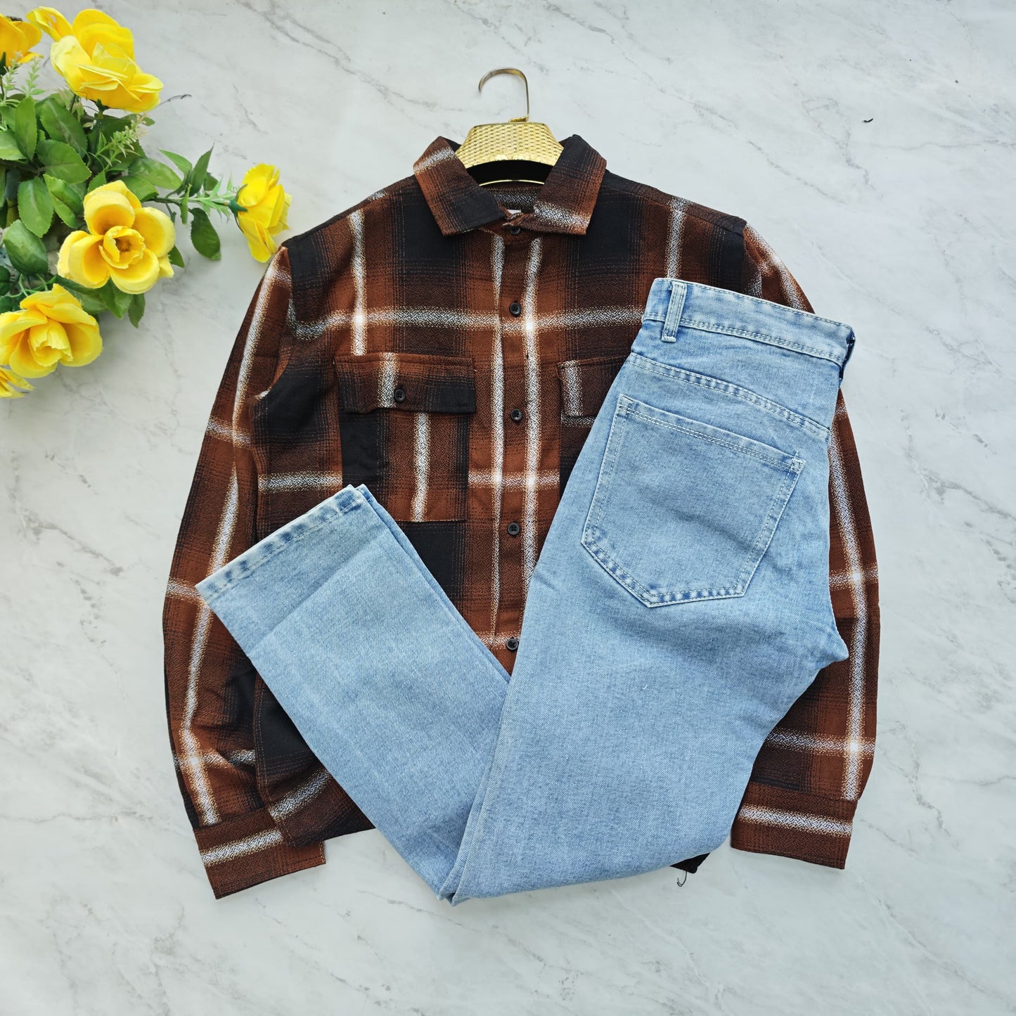 2 in 1 combo mfw back printed shirts+plain momfit jeans pant combo buy @600 rs only