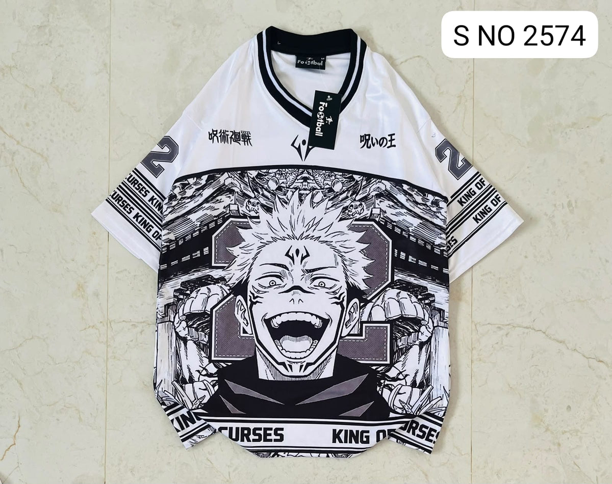 V-Neck Rib type anime printed jersey tshirts buy@250 rs only