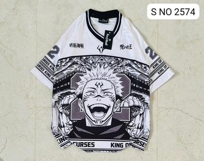 V-Neck Rib type anime printed jersey tshirts buy@250 rs only