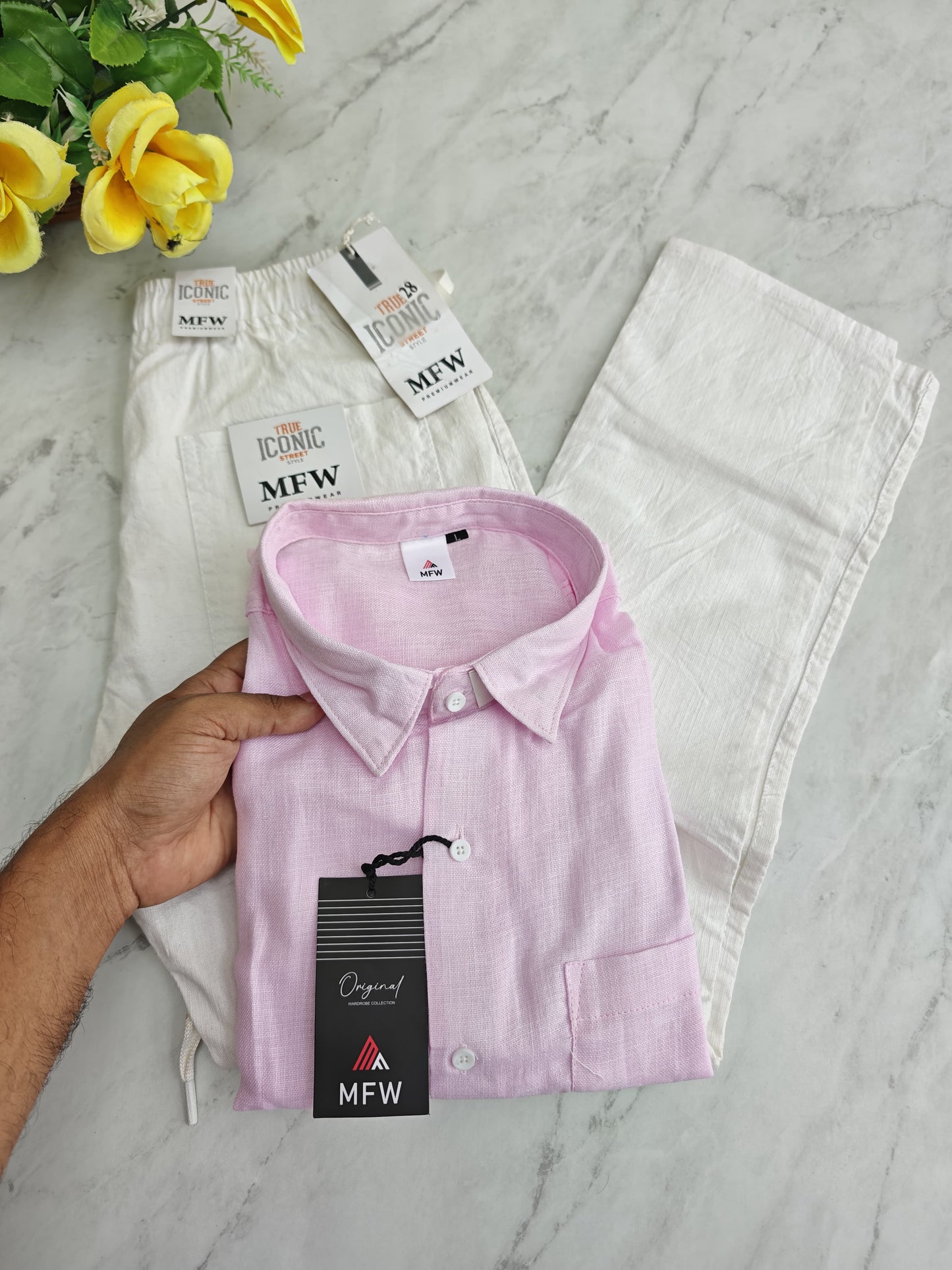 2 in 1 combo plain Lenin shirts + lenin relax fit pants combo buy @600 rs only