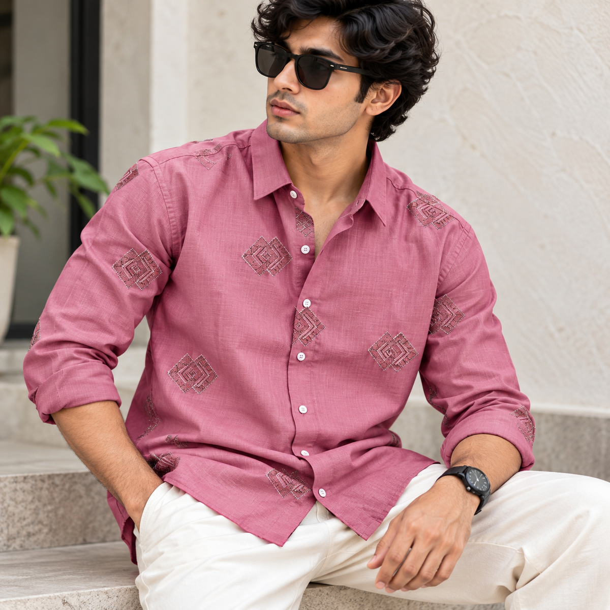 Men's Full sleeve Embroidery Shirts single pcs @350 and Buy 3 pc combo @999