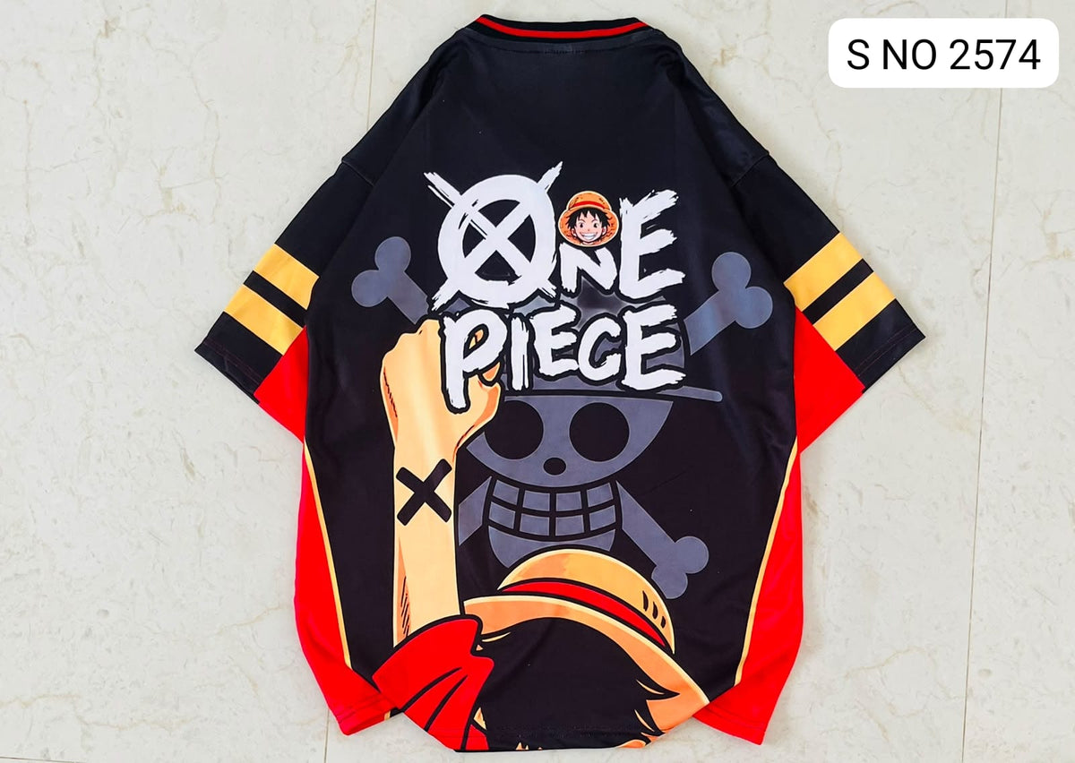 V-Neck Rib type anime printed jersey tshirts buy@250 rs only