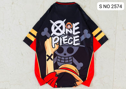 V-Neck Rib type anime printed jersey tshirts buy@250 rs only