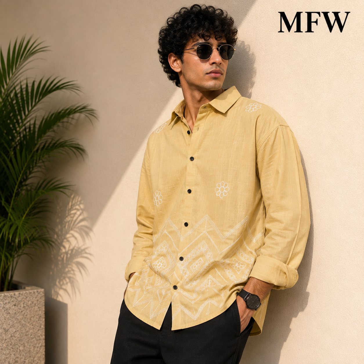 Men's Full sleeve Cotton Bottom Embroidery Shirts single pcs @350 and Buy 3 pc combo @999 (N3)