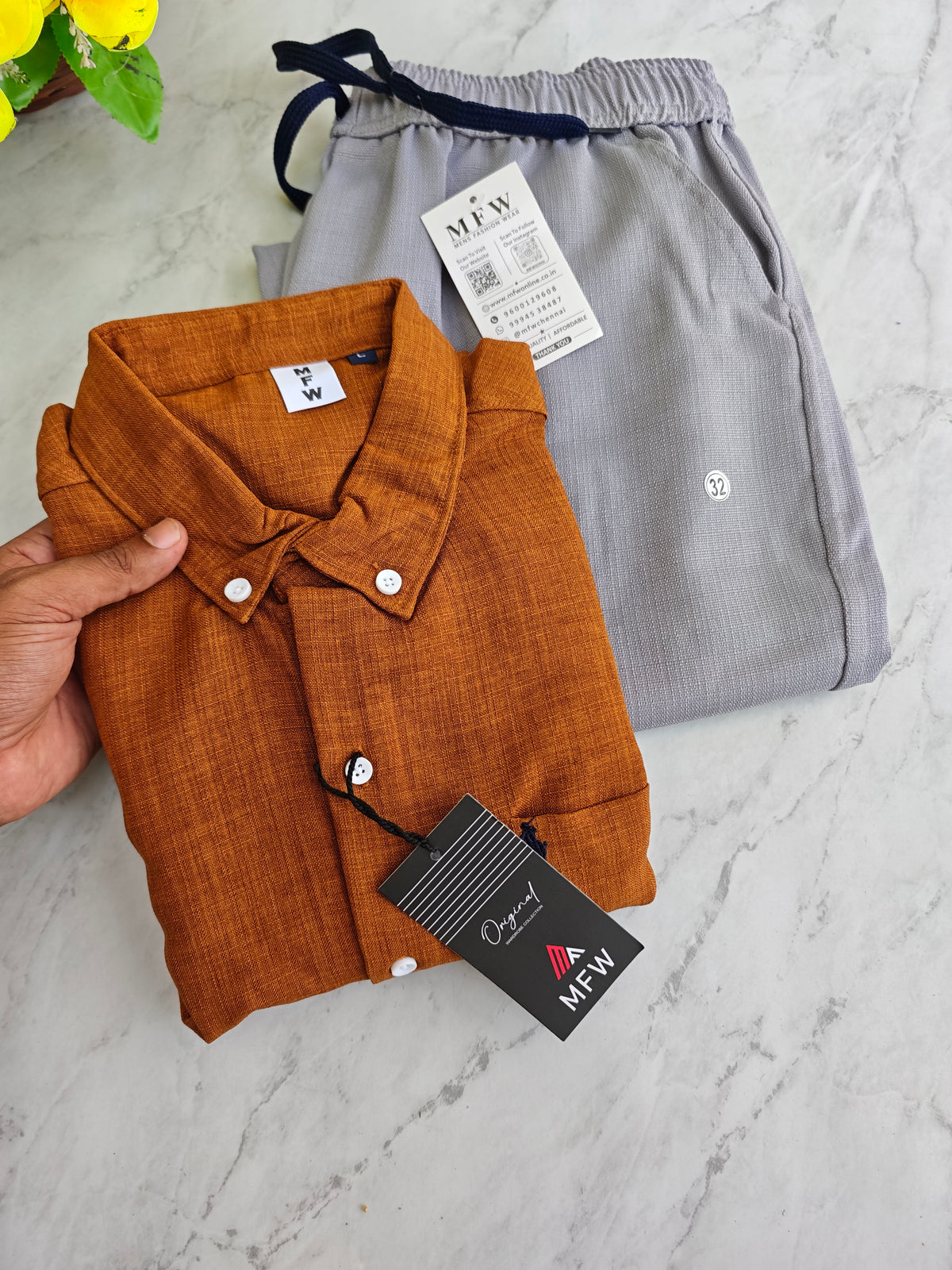 2 in 1 Combo MFW Lenin shirts + lenin relax fit pant buy @500 rs only