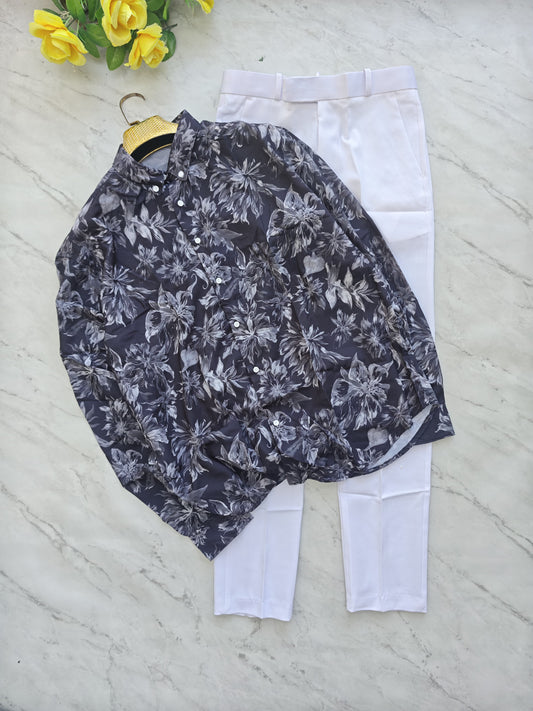 2 in 1 combo MFW viscose printed shirts + Twill fabric polo fit pant buy @600 rs only
